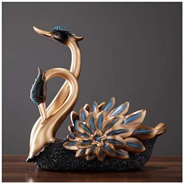 Imagem de Prateleira de vinho de cisne branco esculpida à mão, resistente e durável, suporte de vinho de resina, sala de estar, decoração de mesa, artesanato, estreita (B)