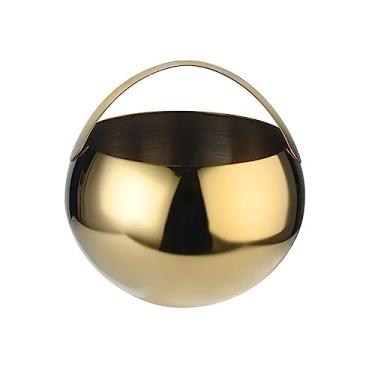 Imagem de Balde de gelo de festa com alça resfriador de aço inoxidável para bar de coquetel, utensílios de bar e servir utensílios para casa e carrinho acessório, dourado, banheira de bebida de 2L