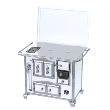 Imagem de Fogão a Lenha N 2 Gab Sec Xv Chapa de Aluminio Branco Saida Esquerda