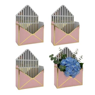 Imagem de Caixas Envelope Florais,4 Peças Conjunto Moderno e Elegante | Embalagem Vazia Para Flores Dos Namorados,Presente Feminino Para Noivado Aniversário Festa Natal Mãe Namorada Mulher