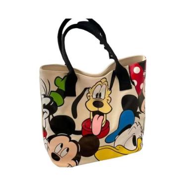 Imagem de Bolsa De Ombro Feminina De Lona De Grande Capacidade, Disney Mickey Mo