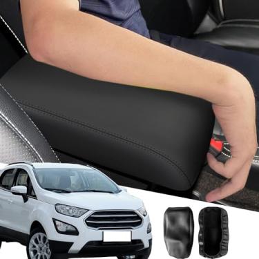 Imagem de faccaibbg Capa de console central de apoio de braço para Ford Ecosport 2018-2022 capa protetora de descanso de braço durável bem feita para acessórios Ford Ecosport 2022 2021 2020 2019 2018. Preto