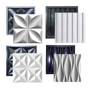 Imagem de KIT Formas Molde pra Gesso 3D e Cimento ABS pra Painel Revestimento de Parede