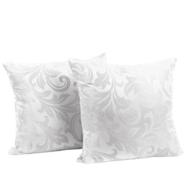 Imagem de Capa Almofada Sala Quarto Cozinha 40x40 Jacquard Zíper 02 Un Cor: Branca