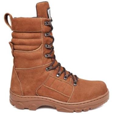 Imagem de Bota Coturno Militar Masculino em Couro Legítimo com Solado Antiderrapante-Masculino