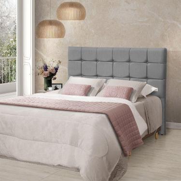 Imagem de Cabeceira Cama King Estofada 1,93 - Maia Linho Cinza