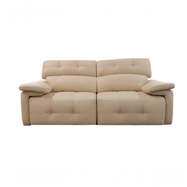Imagem de Sofá Retrátil E Reclinável De Couro Queen 2,40 M Manteiga Pigmentado - Mempra Design