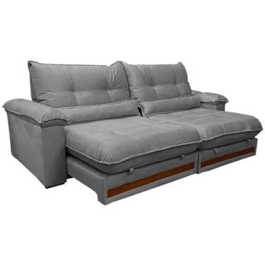 Imagem de Sofá Qatar com Molas Ensacadas 4 Lugares Retrátil e Reclinável 250cm T