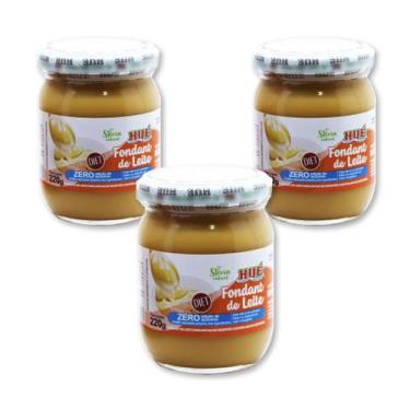 Imagem de Fondant de leite diet puro pote 220g hué - kit 3 unidades - HUE