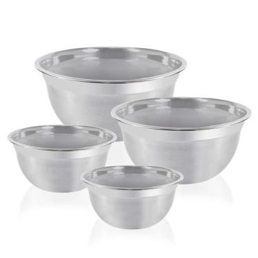 Imagem de Kit Tigelas Bowl Saladeira Aço Inox Cozinha Gourmet Mix