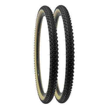 Imagem de Par Pneu Bike Mtb Paco Nomad Faixa Bege Aro 29 X 2.10 Balão Cor Preto 