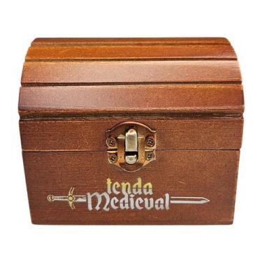 Imagem de Baú Rústico Temático Tenda Medieval Em Madeira Decorativo