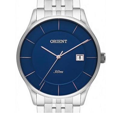 Imagem de Relogio Orient Masculino prata slim fino minimalista fundo mostrador A