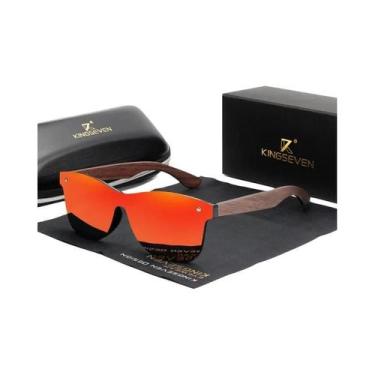 Imagem de Óculos De Sol Polarizados De Madeira Com Armação De Madeira De Noz Sem