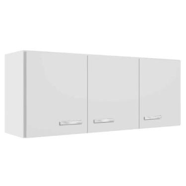 Imagem de Armário Aéreo Evidencia 120cm 3 Portas Evidencia Cor Branco, Branco