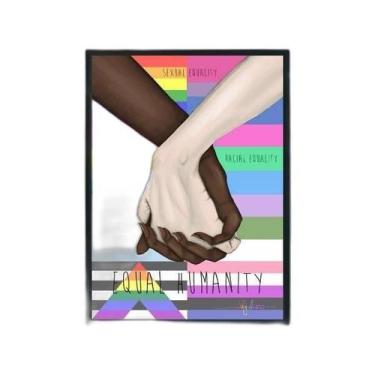 Imagem de Quadro Equal Humanity 33X24Cm - Com Vidro Moldura Preta - Quadros On-L
