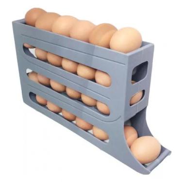 Imagem de Caixa de armazenamento de ovos, dispensador de geladeira de 4 camadas 