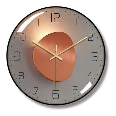 Imagem de Relógio de parede silencioso com decoração elegante de 12 polegadas em