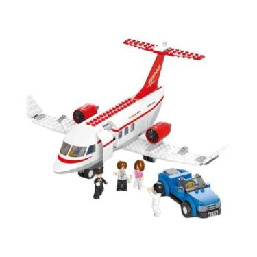 Imagem de Conjunto De Blocos De Montar Modelo De Avião E Ônibus De Aeroporto 275