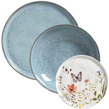 Imagem de Jogo Pratos Cerâmica Raso 27cm Fundo 830ml e Sobremesa 21,5c - Porto B