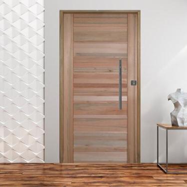 Imagem de Kit Porta de Madeira BBB 210x110cm Batente 11cm Fechadura Rolete Rodam