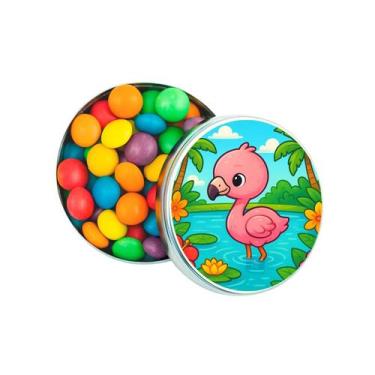 Imagem de Kit 30 Latinhas Lembrancinhas Flamingo Baby Cor: Prateado - Gil Festa 