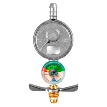 Imagem de Regulador para Gás Aliança 505/01 - Pequeno, sem Mangueira com Manômetro Blister