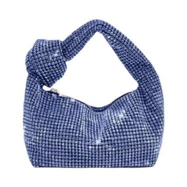 Imagem de Bolsa de Noite Feminina de Luxo com Alça de Cristal - Design Prateado,