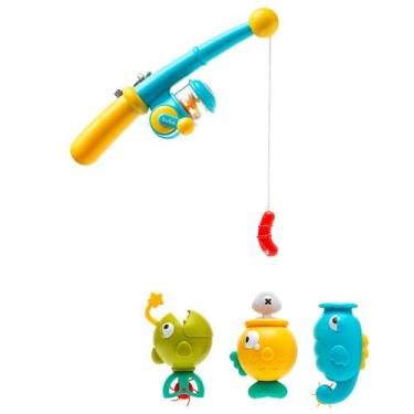 Imagem de Brinquedo Para Bebê Pescaria De Banho 3 Peixinhos buba +18m, Colorido