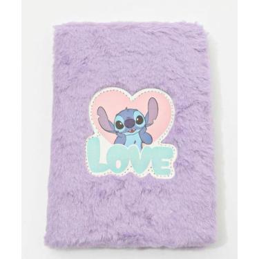 Imagem de Caderneta Pelúcia Anotações Estampa Stitch Disney Lilás, UN, Lilás
