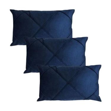 Imagem de Kit 3 Capas para Almofada em Veludo Drapeada Retangular 60x40 Várias C