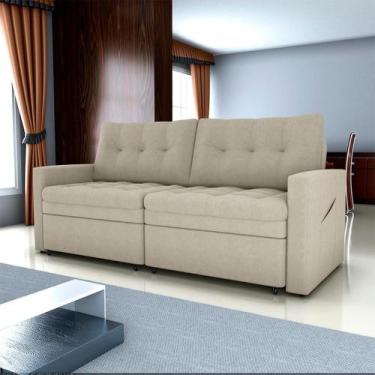 Imagem de Sofá Cama 3 Lugares casal 2,20 mts Bouclê Nayla Matrix, BOUCLE BEGE