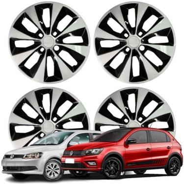 Imagem de Jogo Calota Aro 14 VW Gol Voyage 2013 em diante Cubo Baixo Prata/Preto