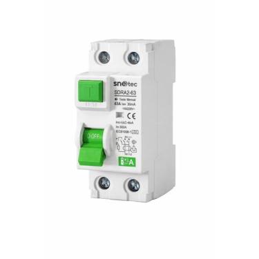 Imagem de Disjuntor IDR 30mA DR Classe Tipo A 63A - Snetec SDR2A-63