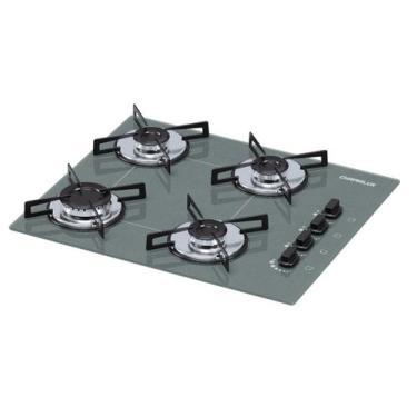 Imagem de Cooktop chamalux 4 bocas ultra chama prata trempe chapa