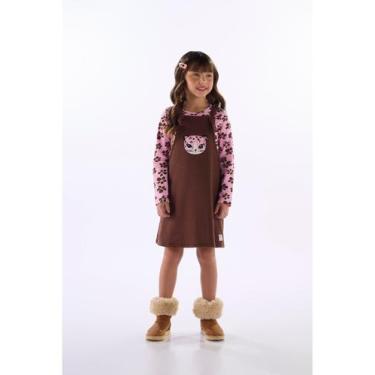 Imagem de Conjunto Blusa Floral e Salopete Quimby, Marrom
