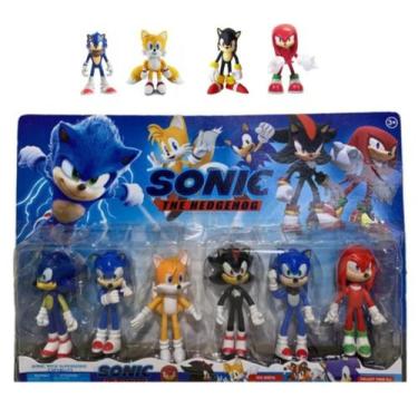 Imagem de Coleção 6 Figura De Ação Sonic Coleção Filme Jogo 10cm MODELO:SONIC2 -