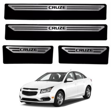 Imagem de Kit Soleira Em Aço Inox Baixo Relevo Chevrolet Cruze 2017/. - GPI Auto