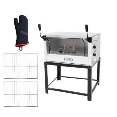 Imagem de Forno Elétrico Industrial Refratária Roma Inox Feri90 220v + 2 Grades + Luva Térmica -...
