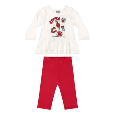 Imagem de Conjunto Bebê Menina Legging Quimby, Branco