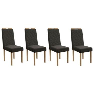 Imagem de Kit 4 Cadeiras de Cozinha 2CAD153EA 4 Un Eucalipto/Grafite Escuro A037