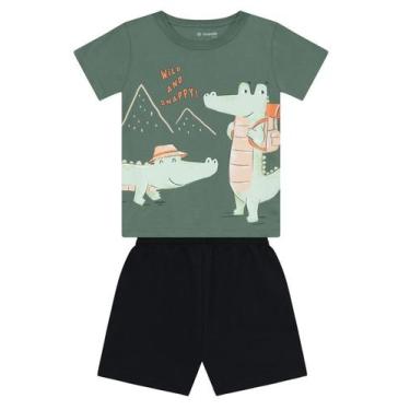 Imagem de Conjunto Infantil Menino Camiseta e Bermuda Roupa Masculina Brandili, 