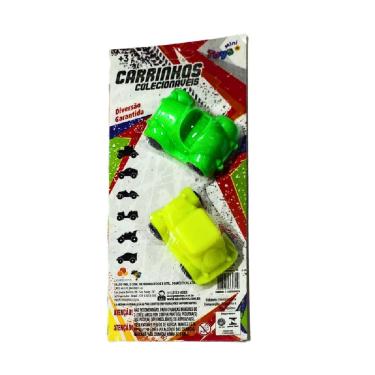 Imagem de Carrinhos Colecionáveis de Brinquedo 6046A Kit com 2 Unidades em Miniatura Plástico e Metal Mini Toys