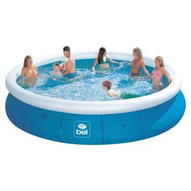 Imagem de Piscina Inflável Bel Life 457cm 12000L Pvc Reforçado Estrutura sem Armação Anel Superior Azul Bel Lazer