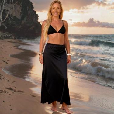 Imagem de Saída de Praia Envelope Canga Feminina Malha Premium Plus Tamanho:Únic