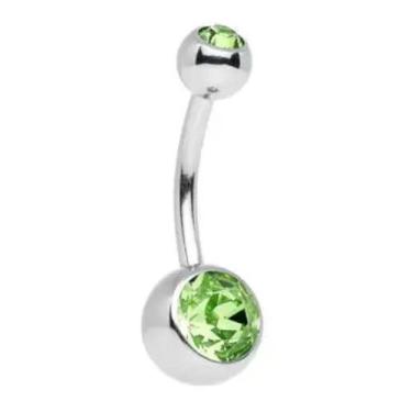 Imagem de Piercing Umbigo Banana Bell  Verde - Aço Cirúrgico 