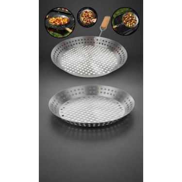 Imagem de Panela Grelha Inox 30cm para Churrasqueira - Congratulations Store