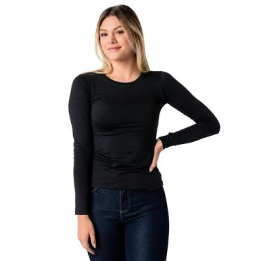 Imagem de Blusa Térmica Feminina Segunda Pele Inverno Frio Intenso Flanelada Pre
