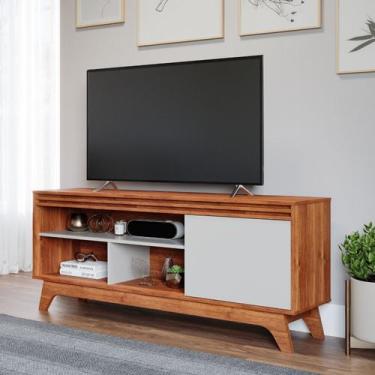 Imagem de Rack para TV até 55 Polegadas 100% MDF 154cm Grécia Marrom - Permobili