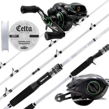 Imagem de Kit Pesqueiro Super Carretilha drag 10kg Vara Garbus Carbono Lado da M